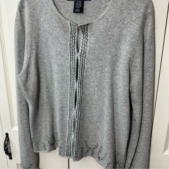 Willi Smith Cardigan Silk Cashmere Rabbit Hair Knit Accent Womens Size Large - Picture 6 of 8